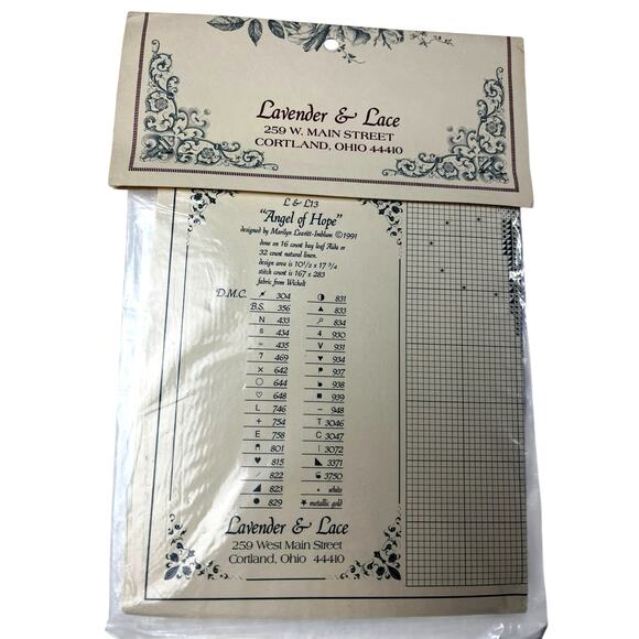 Lot of 5 NEW Lavender & Lace Victorian Designs Angel Cross Stitch Patterns - Picture 6 of 8